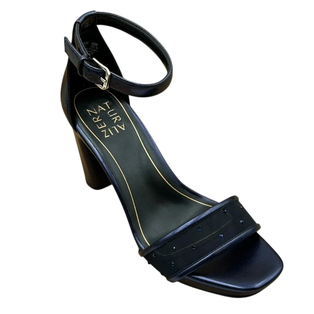 Naturalizer Joy2 Women's‎ Block Heel Sandals Size 8 Midnight Blue Ankle Strap
